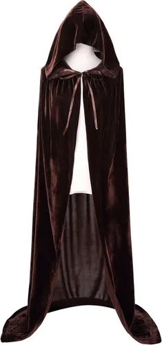 Vista 3 de Capa unisex con capucha para adultos, capa de terciopelo para disfraces de Halloween y cosplay