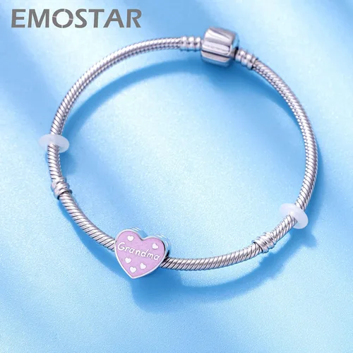 Vista 3 de EMOSTAR Dijes temáticos familiares para el Día de la Madre, plata de ley, padre, hija, hijo, nana, esposa marido, madrina, corona de mamá, cuentas