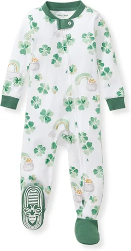 Vista 38 de Burt's Bees Baby Pijama para bebé niña, 100% algodón orgánico, pijama de una pieza, overol diagonal con cremallera, ajuste cómodo