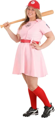 Vista 5 de Conjunto de disfraz bordado de Dottie para mujer de una liga de su propio Rosado