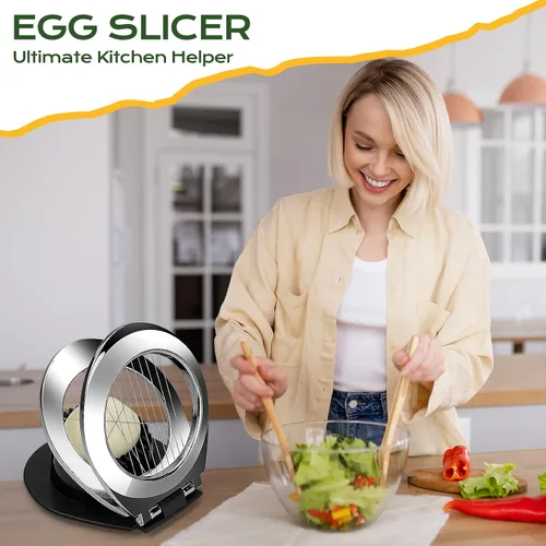 Vista 7 de Cortador de Huevos, Cortador de Huevos BIBURY para Huevos Duros, Cortador de Huevos de Alta Resistencia para Huevo, Fresa, Seta, Fruta Suave