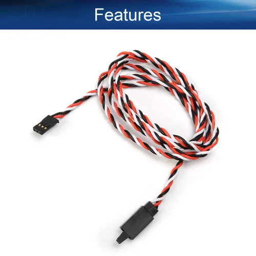 Vista 3 de Bettomshin 35.4 in/35.43 pulgadas macho a hembra cable de extensión servo conectores de cable para RC Futaba JR Servo 5 piezas