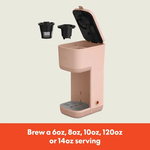 Vista 2 de BELLA Cafetera individual, para cápsulas K-Cup y café molido, bandeja de goteo ajustable y removible, apagado automático y accesorios aptos