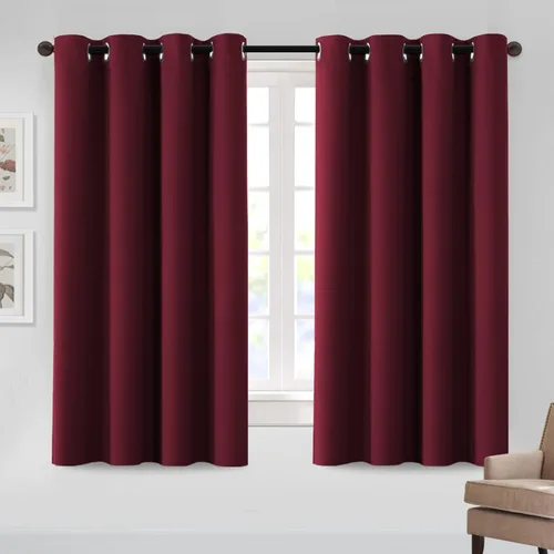 Vista 36 de MeilleMaison Cortinas opacas para dormitorio, con aislamiento térmico, oscurecimiento de habitación, cortinas insonorizadas para ventana, cortinas