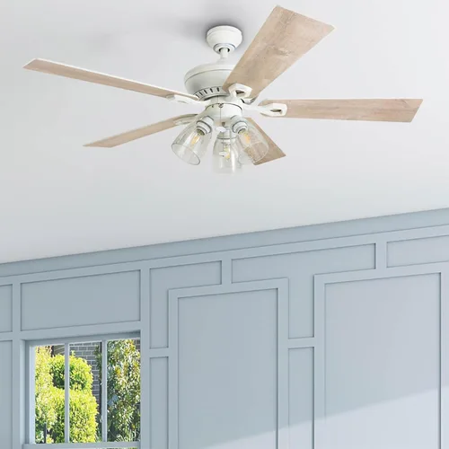 Vista 9 de Prominence Home Glenmont, Ventilador de techo LED de granja de 52 pulgadas con luz, interruptor de cadena, tres opciones de montaje, aspas de doble