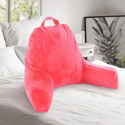 Vista 15 de Cheer Collection - Almohada de lectura y juego de espuma con reposabrazos y funda de terciopelo lavable