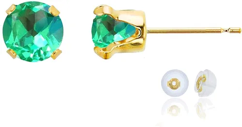 Vista 68 de Aretes de tuerca de plata de ley 925 chapados en oro de 14 quilates macizo, oro amarillo, blanco o rosa de 0.236 in Amatista