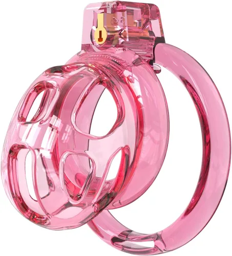 Vista 10 de Soft Rubber Male Chastity Cage, with 6 Size Rings, Invisible Lock Man Penis Exercise Bondage Gear & Accessories Lightweight Adult Sex Toys (Black, S)
