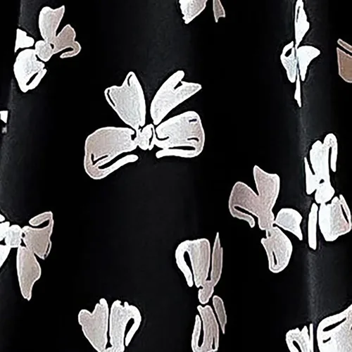 Vista 4 de VEFSU Toddler Girl's Print Ruffle Trim Round Neck Puff Sleeve Flared A Line Dress Toddler Sleeveless Flower Girl Flowers