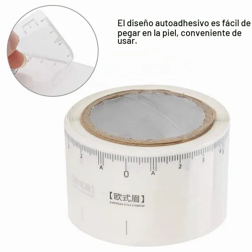 Vista 2 de 50 calcomanías desechables para reglas de cejas, plantillas de herramientas de medición de cejas para microblading, modelado y simetría, guía