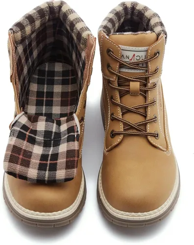 Vista 7 de ANJOUFEMME Botas de senderismo para mujer, impermeables, botas de tobillo para mujer, ligeras, para nieve, invierno, para senderismo y caminar