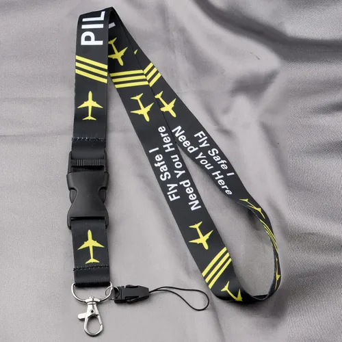 Vista 6 de MYOSPARK Llavero Pilot Lanyards con hebilla de seguridad desmontable "I Need You Here" (identificación de piloto)