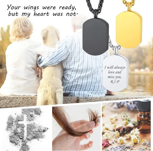 Vista 55 de FindChic Collares personalizados con urna para cenizas, barra vertical, gato, luna, reloj de arena, garra de perro, acero inoxidable, chapado en oro