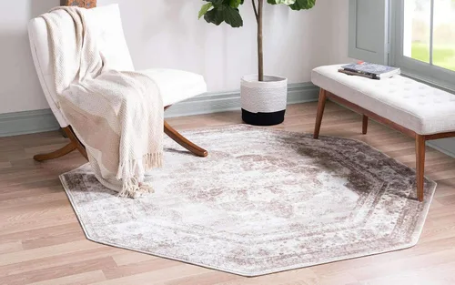 Vista 314 de Unique Loom Colección Sofia - Alfombra de área Salle Garnier (7' 1" x 10' Rectángulo, Borgoña/ Marfil)
