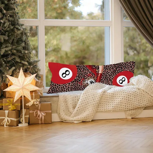 Vista 4 de Funda de almohada de cuerpo de 8 bolas con estampado de leopardo rojo a la moda, 20 x 54 pulgadas, decoración de habitación de guepardo, bota roja