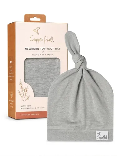 Vista 26 de Gorro de bebé con nudo superior elástico suave "Fern" por Copper Pearl