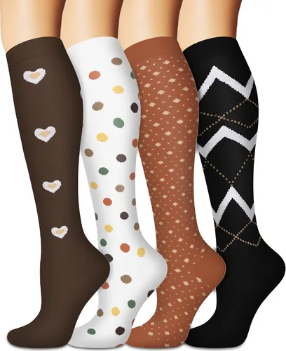 Vista 20 de Calcetines de compresión para mujeres y hombres circulación (3 pares) son el mejor apoyo para correr, atletismo, ciclismo, senderismo