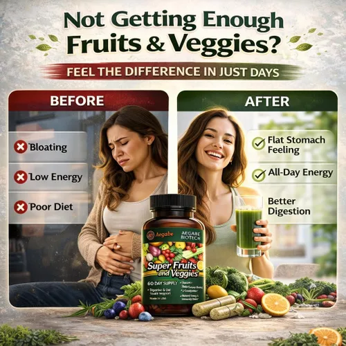 Vista 5 de Suplemento de súper frutas y verduras, 36 verduras y frutas frescas, suplemento nutricional diario Balance of Nature para salud digestiva y alivio