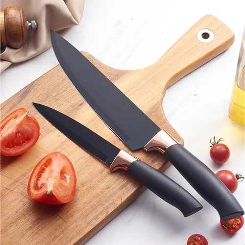 Vista 5 de Juego de utensilios de cocina y cuchillos de cocina de 19 piezas con bloque de soporte, incluye 11 utensilios de cocina de silicona, 5 cuchillos