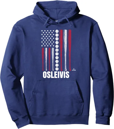Vista 5 de Baseball American Flag Osleivis Basabe Prospect Baseball Fan Pullover Hoodie