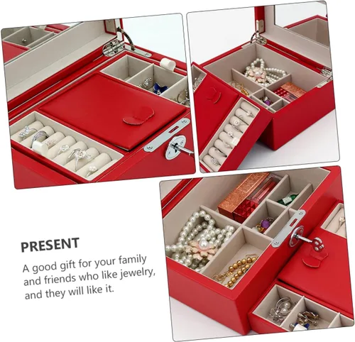 Vista 3 de BESPORTBLE 1pc Jewelry Box Joyero Para Mujer Bracelet Jewelry Box Travel Jewelry Box Watch Display Box Jewellery Display Case Ring Organizer Box Pu