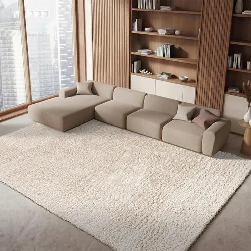Vista 17 de SAFAVIEH - Colección August Shag, tapete decorativo, 2 x 5 pies, diseño sólido, beige, no desprende pelusa y fácil de cuidar, 1.5 pulgadas