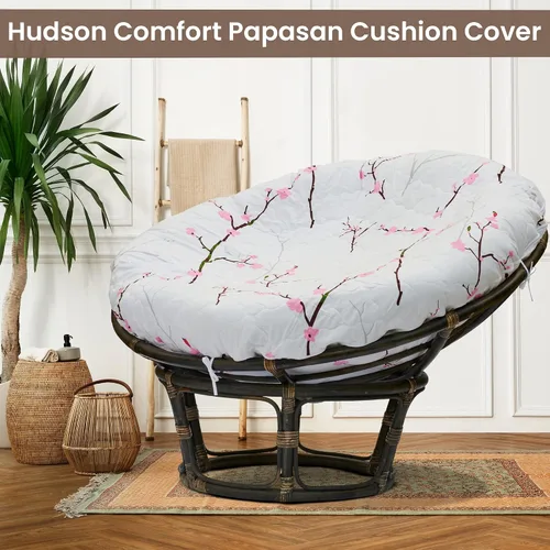 Vista 6 de Funda de Cojín Papasan - Forma Acolchada, Tela de Microfibra Suave, Solo Funda de Cojín Papasan con Cremallera