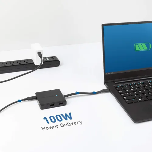 Vista 5 de Cable Matters Hub USB C de monitor dual 4K con DisplayPort 1.4, 100W PD 2 x 4K @60Hz DP, solo Windows, macOS no compatible, Thunderbolt 4/3 y USB4