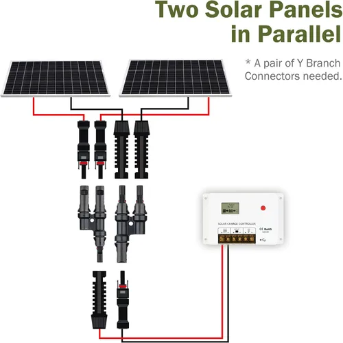 Vista 7 de HQST Conector de rama solar Y en par MMF+FFM para conexión paralela entre paneles solares (5 pares)
