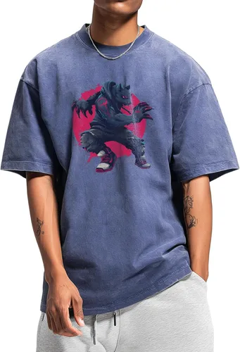 Vista 20 de domirica Camisas holgadas lavadas para hombre, sólidas, 100% algodón, camisetas cuadradas, ropa de fitness vintage, ropa de calle para gimnasio
