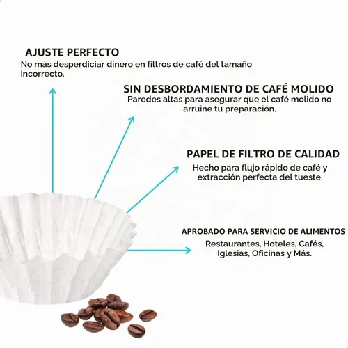 Vista 2 de Filtros de café, tamaño de 8/12 tazas, 300/paquete (vendedor de autorización)