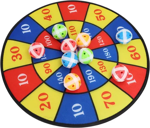 Vista 4 de Juego de bolas adhesivas para tablero de dardos de tela, accesorios de juego de dardos para niños, incluye 12 bolas