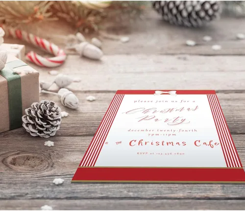 Vista 3 de Red Ribbon - Papel de papelería navideño, 50 hojas con membrete para eventos de invierno y Navidad