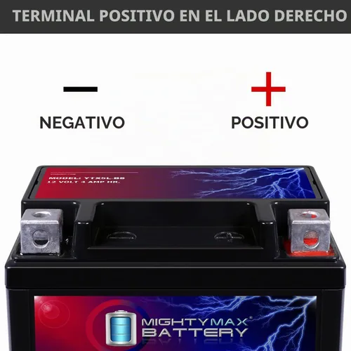 Vista 3 de Mighty Max Battery YTX5L-BS -12 voltios 4 AH, 80 CCA, batería de motocicleta SLA AGM sin mantenimiento recargable