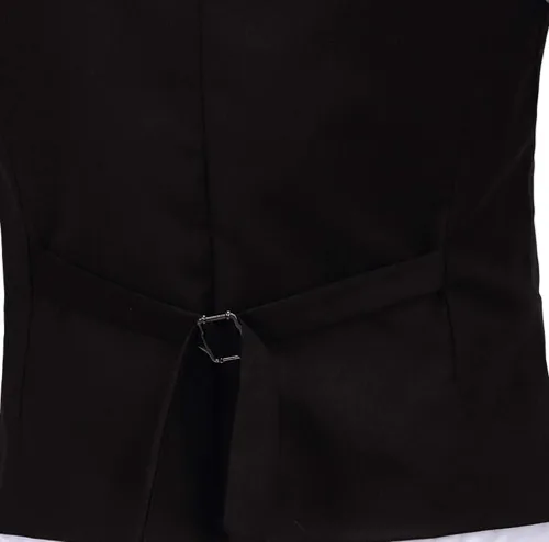 Vista 6 de Chaleco formal de negocios ajustado sin mangas para hombre Negro