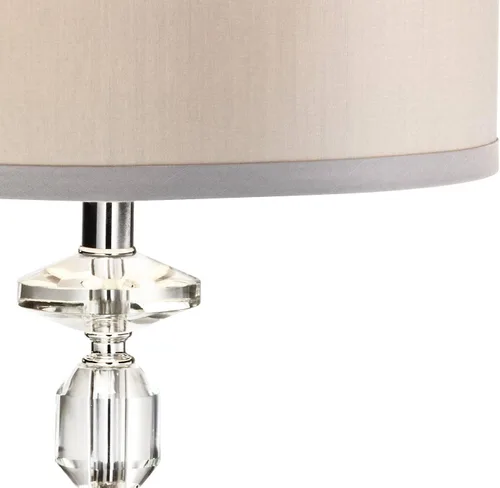 Vista 5 de Vienna Full Spectrum Aline - Lámpara de mesa tradicional de 26 1/2 pulgadas de alto, cristal transparente, pantalla gris, sala de estar, dormitorio