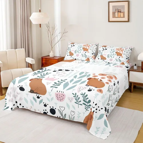 Vista 33 de Erosebridal Juego de sábanas de animales de la selva para niñas y niños, juego de sábanas de safari salvaje con diseño de elefante, oso, tigre