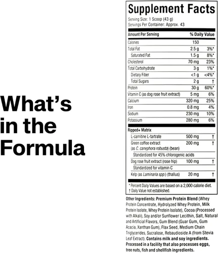 Vista 8 de Polvo Nitro Tech Ripped Muscletech, PROMEXTRA907, Verde, 1, 1 Nitro-Tech Ripped Whey Isolate & Peptides Smoothie Mix for Lean Muscle for Women &