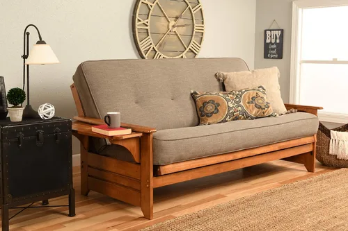 Vista 19 de Kodiak Furniture Futón Phoenix con colchón de tela canadiense en marrón/Barbados