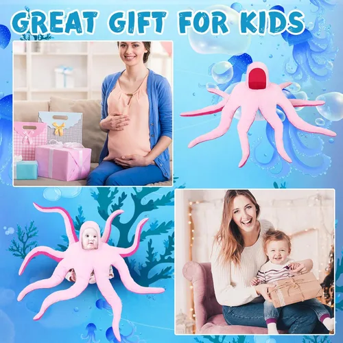 Vista 6 de Jenaai Disfraz de pulpo para bebé, disfraz de pulpo gigante, pulpo de peluche, lindo pulpo, disfraz de Halloween para bebés, niños y niñas
