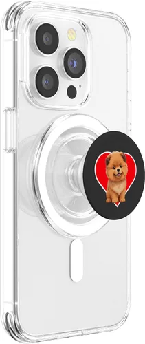 Vista 3 de Cute Happy Chow Puppy Dog Cartoon Dog to Fall in Love PopSockets MagSafe PopGrip for iPhone