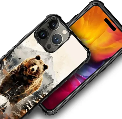Vista 401 de Funda compatible con iPhone 15, diseño de elefantes africanos, diseño increíble a prueba de golpes, antiarañazos, carcasa trasera de policarbonato