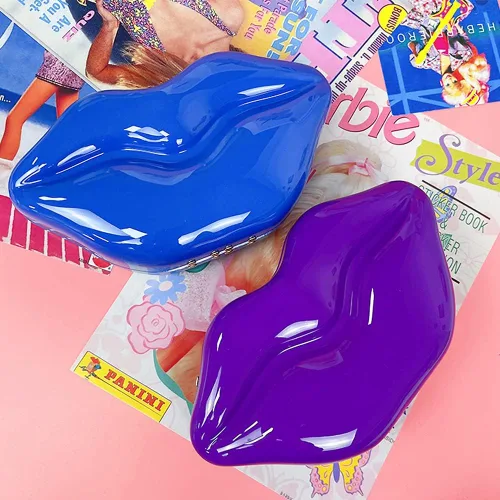 Vista 3 de ENJOININ Bolsos de noche de fiesta con forma de labios acrílicos para mujeres, bolsos y bolsos de mano, bolso de mano vintage para banquetes