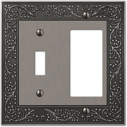 Vista 5 de Amerelle 43RVB - Placa de pared English Garden con 1 interruptor de palanca, metal fundido, color bronce envejecido, 1 paquete
