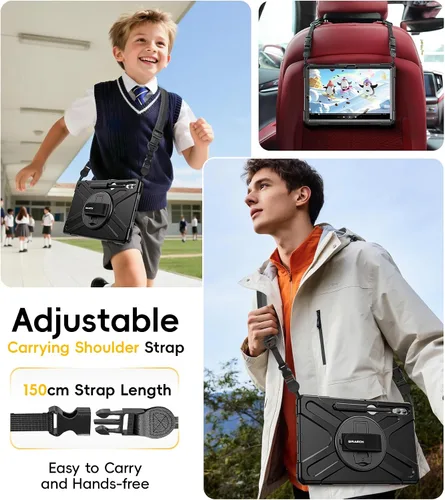Vista 8 de BRAECN Funda para Samsung Galaxy Tab S10 Plus 2024/S9 Plus/S9 FE+/S8 Plus/S7 Plus/S7 FE 12.4 pulgadas, resistente a prueba de golpes con soporte