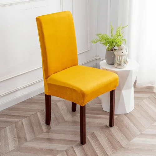 Vista 10 de Fundas de terciopelo para sillas de comedor, fundas elásticas de felpa para sillas altas, fundas protectoras de asiento lavables, fundas para sillas