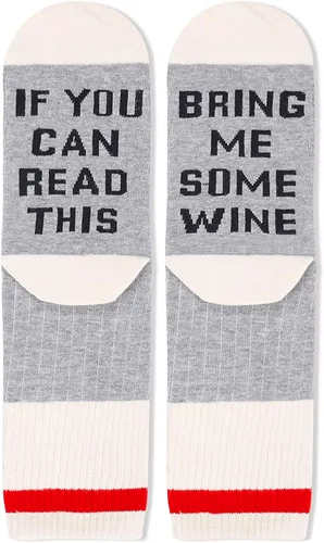 Vista 3 de Zmart If You Can Read This Bring Me Donut Tacos - Calcetines de vino para mujer, divertidos regalos de vino