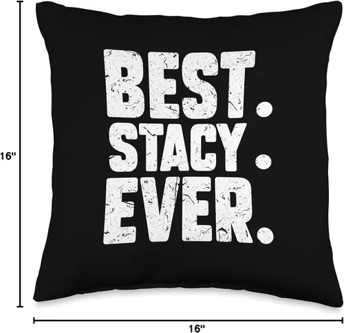 Vista 4 de Stacy Birthday Gift For Girls And Women Divertido nombre personalizado mejor. Stacy. Ever. Almohada de broma, 16 x 16 pulgadas, multicolor