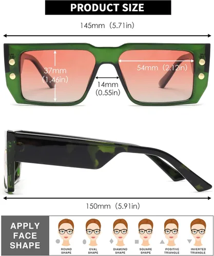 Vista 6 de JIM HALO Gafas de sol rectangulares para mujeres y hombres, lentes de conducción polarizados retro de los años 90, estilo vintage, marco cuadrado