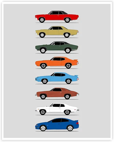 Vista 10 de Idea Network Póster hecho a mano compatible con Pontiac Print for Best of Pontiac (Fiero, G8, Solstic, Firebird, GTO, Grand Prix, Sunfire)